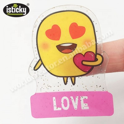 Silicone Gel Sticker Reusable Transparent Adhesive Sticker 3D Sticker